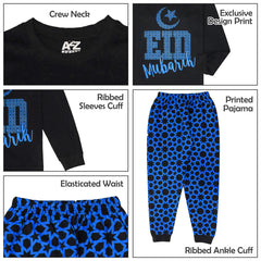 Kids Girls Childrens Black Eid PJS Pyjamas Sleepover 2 Piece Cotton Gift 2-13