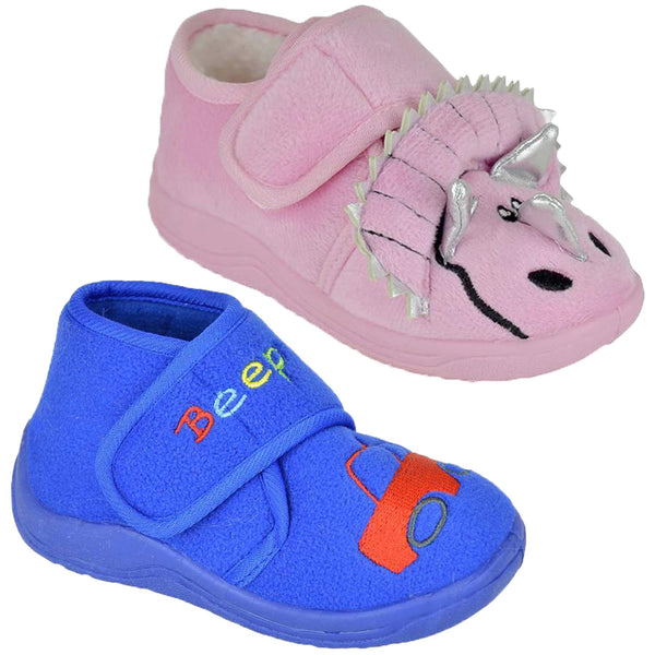 A2Z 4 Kids Toddler Easy Close Boots Slippers Anti Slip Soft Plush Novelty Shoes
