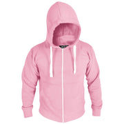 Mens Fleece Plain Zipper Hooded Long Sleeve Sweatshirt For Adults S-4XL