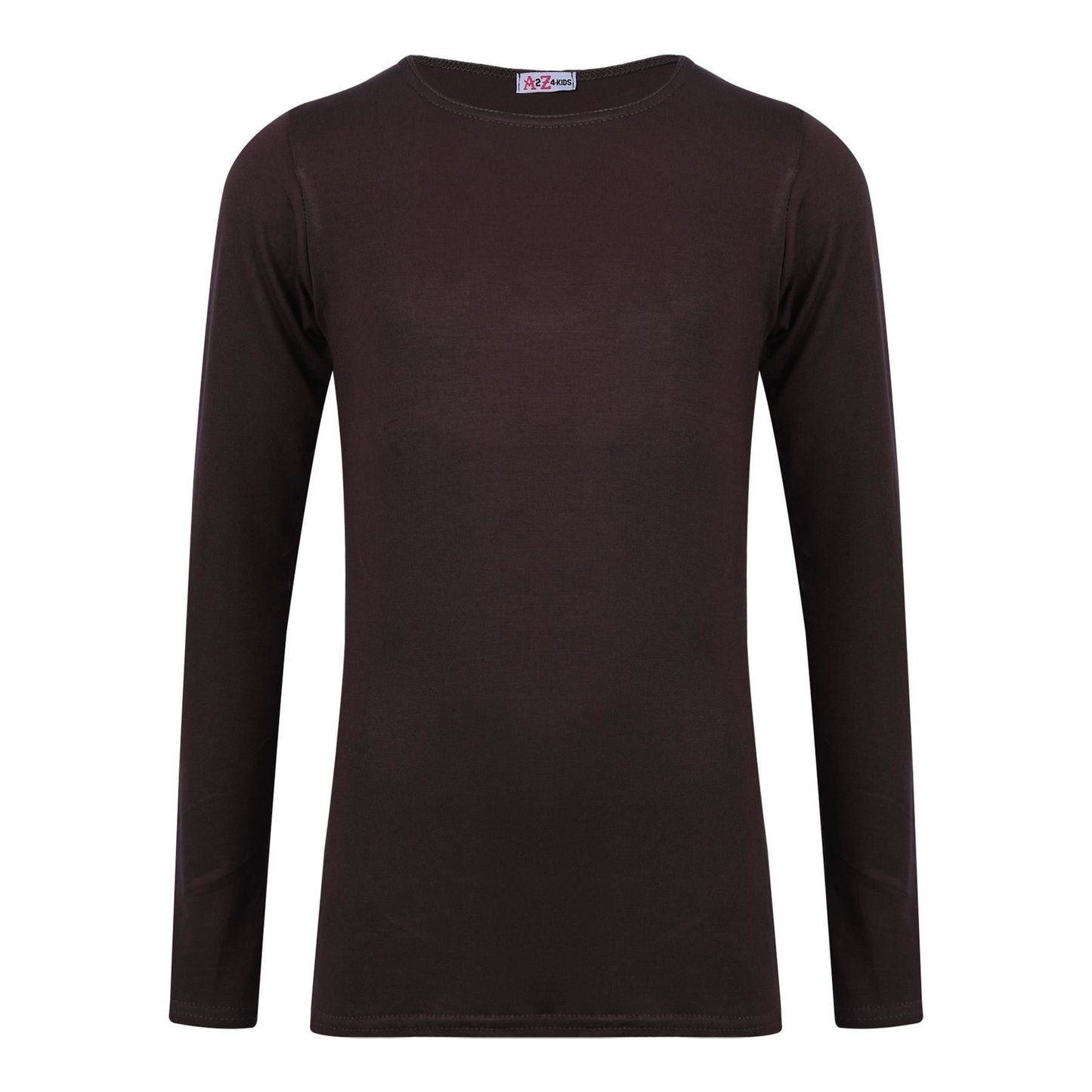 A2Z 4 Kids Girls Plain Long Sleeve T Shirt Soft Feel PE School Activewear Shirts