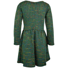 Kids Girls Skater Dress Long Sleeve Tweed Texture Flared Party Summer Dresses