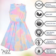 A2Z 4 Kids Girls Childrens Rainbow Galaxy Tie Dye Skater Dress Casual Party Gift Age 5 6 7 8 9 10 11 12 13 Years