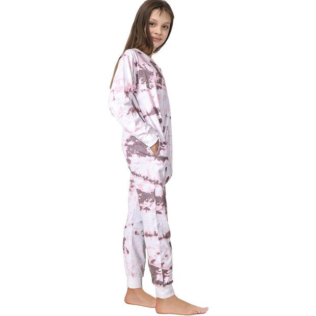 A2Z 4 Kids Cotton Onesie for Kids Onesie Pyjamas Lounge Wear Stone Tie Dye Printed Sleepsuit Comfy Gifts for Children Girls Age 5-6, 7-8, 9-10, 11-12 & 13