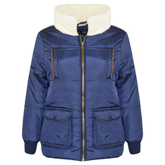 Kids Girls Boys Parka Jacket Zipped Padded School Jacket 5-12 Years