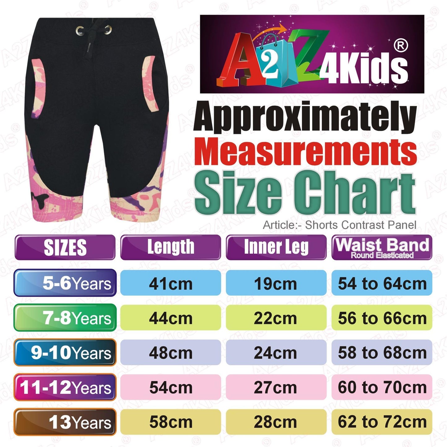 Kids Shorts Girls Boys Fleece Camouflage Panel Chino Short Knee Length Half Pant