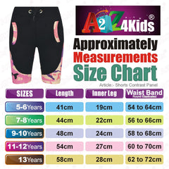 Kids Shorts Girls Boys Fleece Camouflage Panel Chino Short Knee Length Half Pant