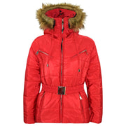 A2Z 4 Kids Kids Girls Jackets Red Puffer Hooded Stylish Detachable Faux Fur Padded Zipped Belted Slim Fit Warm Coats New Age 5 6 7 8 9 10 11 12 13 Years