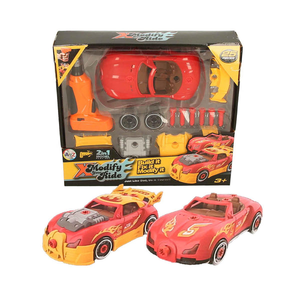Kids Girls Boys 2in 1 Take Apart Sports Car Toy Drill 25-Pcs Battery Toys Age 3+