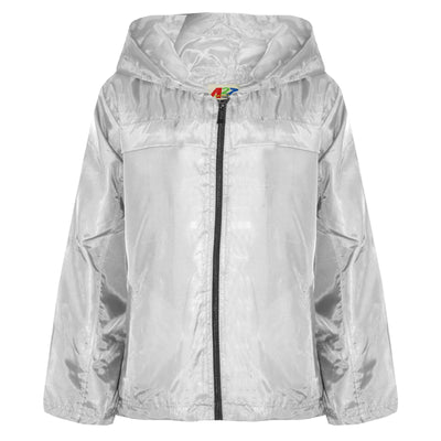 A2Z 4 Kids® Girls Boys Raincoats Jackets Kids White Lightweight Kag Mac Waterproof Hooded Jacket Cagoule Rain Mac Age 5 6 7 8 9 10 11 12 13 Years