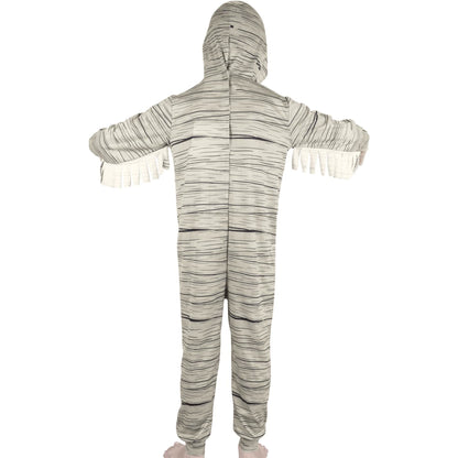 A2Z 4 Kids Girls Boys Spine Chilling Zombie Egyptian Mummy Halloween Attire Hooded Shredded Sleeves Ribbed Cuffs Soft Fabric Perfect Outfit for Trick or Treating and Halloween Parties