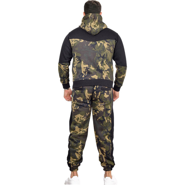 A2Z Mens Tracksuit Camouflage Print Hoodie with Joggers Sweatpants Casual Sports Activewear Set Adults S-3XL