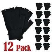Mens Gloves Thermal Warm Winter Touchscreen Fingerless Magic Half Finger Mittens