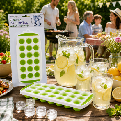 A2Z 21 Cube Ice Tray Silicone Push Up Easy Release Freezer Ice Mould PP TPR