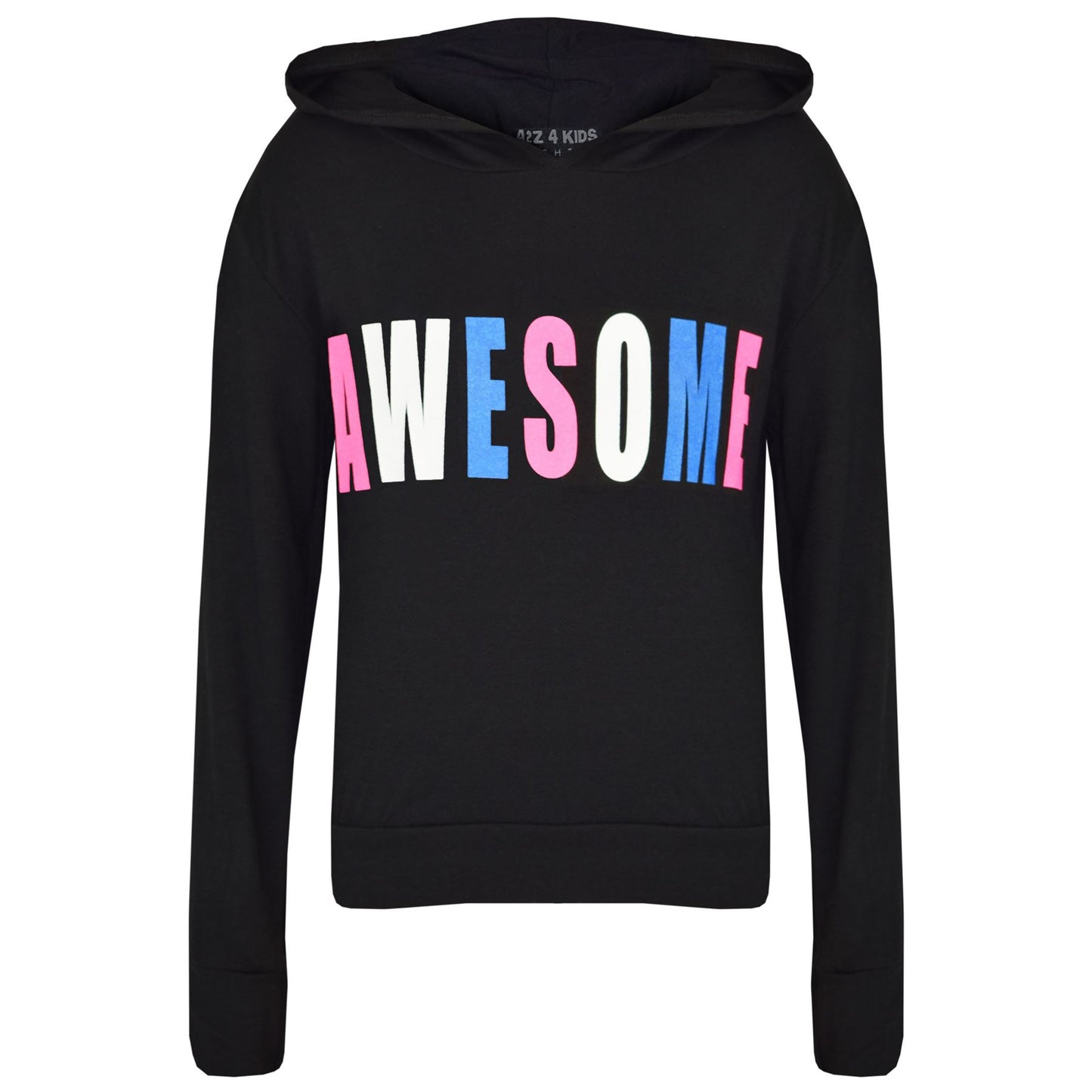 Girls Tops Kids Awesome Print Hooded T Shirt Top Legging Lounge Wear Set 7-13 Yr