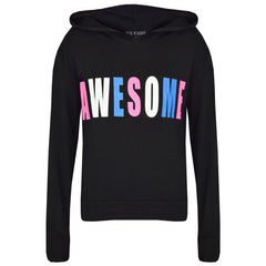 Girls Tops Kids Awesome Print Hooded T Shirt Top Legging Lounge Wear Set 7-13 Yr