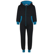 A2Z 4 Kids Girls Boys Blue Contrast Fleece Onesie All In One Jumsuit Playsuit Nightwear New Age 2 3 4 5 6 7 8 9 10 11 12._13 Years