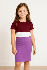 Kids Girls Plain Pencil Skirt Trendy Summer Clothing Sets Age 5-13 Years