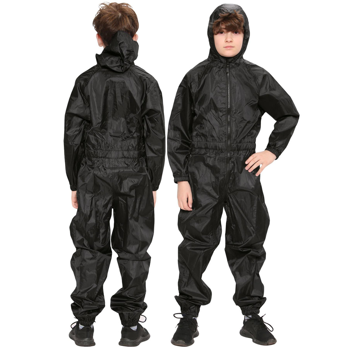 Girls Boys Raincoat Kids Puddle Suit All in One Waterproof Hooded Rainsuit