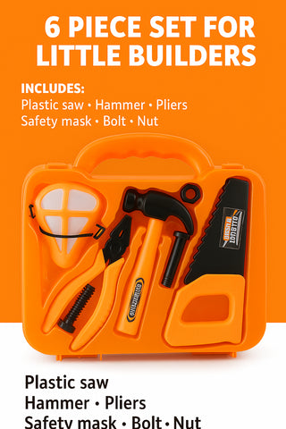 Kids Tool Set with Case Pretend Play Construction Tools DIY Kit for Boys Girls