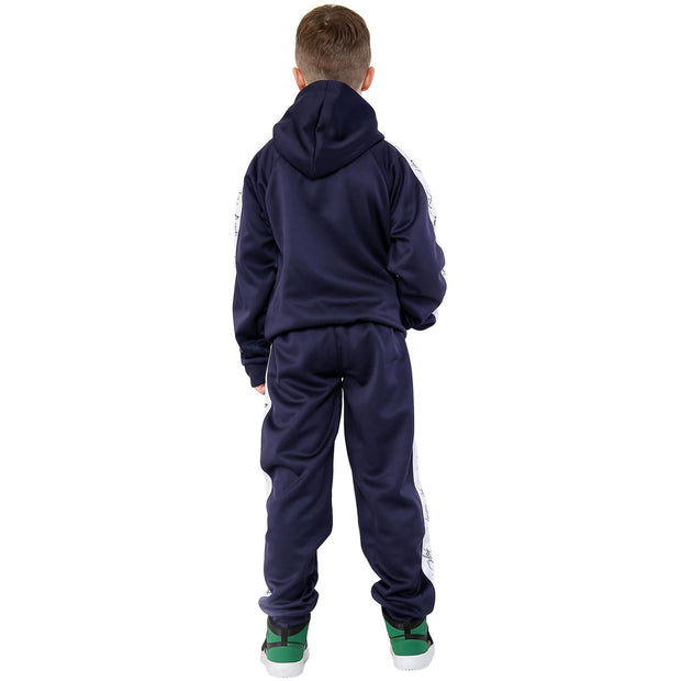 A2Z 4 Kids Girls Boys Tracksuit Designer's A2Z Project Print Panelled Navy Fleece Hooded Hoodie Top Bottom Workout Running Jogging Suit Gymwear Joggers Age 5 6 7 8 9 10 11 12 13 Years