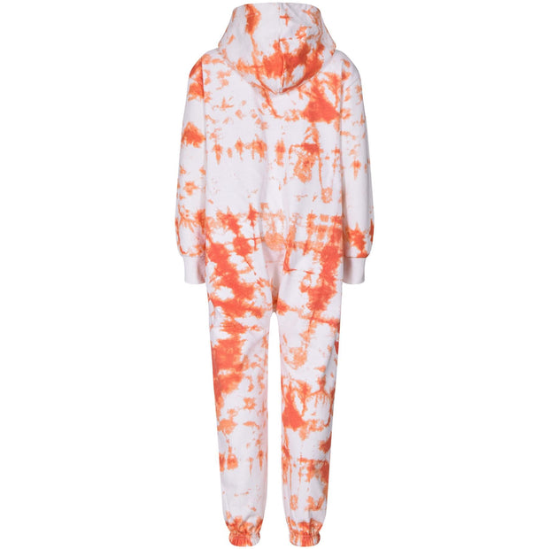 A2Z Onesie One Piece Kids Pyjamas Sleepsuit Orange Tie Dye Printed Girls Outfit