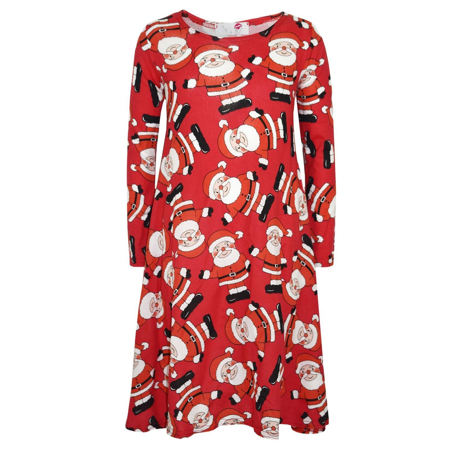 Kids Girls Xmas Santa Swing Dress Novelty Santa Xmas Gifts Party Dresses