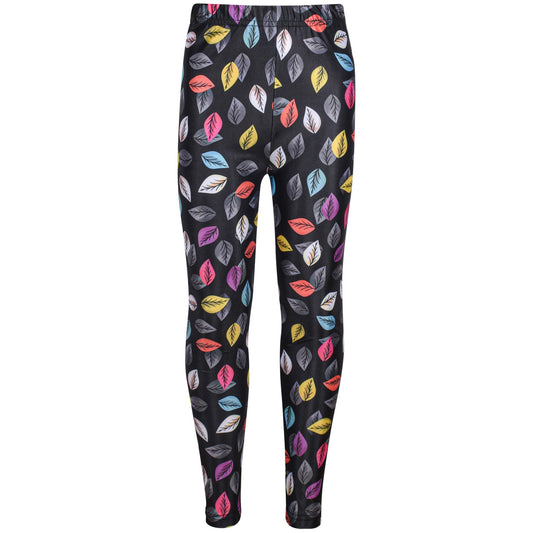 Kids Girls Leaves Leggings Elasticated Waist Comfortable Summer Fashion Bottoms
