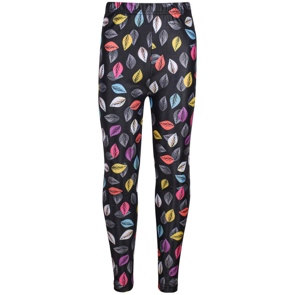 Kids Girls Leaves Leggings Elasticated Waist Comfortable Summer Fashion Bottoms