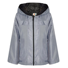 A2Z 4 Kids® Girls Boys Raincoats Jackets Kids Silver Lightweight Kag Mac Waterproof Hooded Jacket Cagoule Rain Mac Age 5 6 7 8 9 10 11 12 13 Years