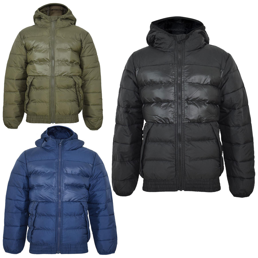 Kids Boys Fashion Padded Casual School Jacket Bubble Winter Wear Coat 5-13 Years