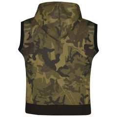 Kids Hooded Gilet Jacket Fleece Fabric No Sleeve Zipper Coat Boys Age 5-13 Year