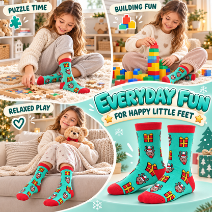 Kids Boys Girls Cotton Rich Christmas Socks Xmas Festive Soft Winter Socks