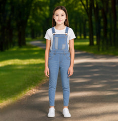 A2Z 4 Kids Girls Denim Dungarees Jeans Overall All in One Jumpsuit Playsuits