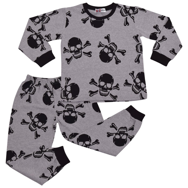 Kids Girls Skull & Bones Print Pyjamas Set