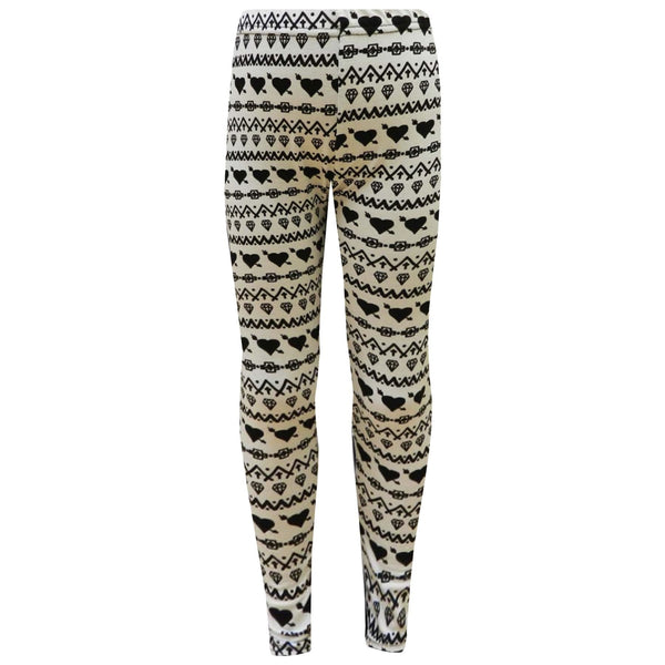 Girls Leggings Toddler Kids Heart And Diamond Print Stretchy Legging Full Length