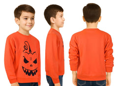 Kids Girls Boys Halloween Pumpkin Sweatshirt Long Sleeve Pullover Shirts 5-14