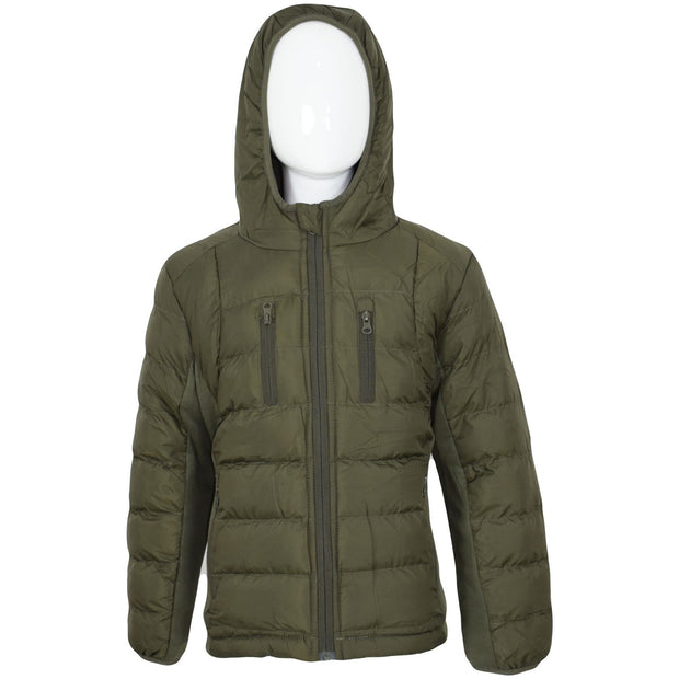 A2Z Kids Boys Fashion Padded Casual School Jacket Olive Bubble Coat Urban Winter Wear