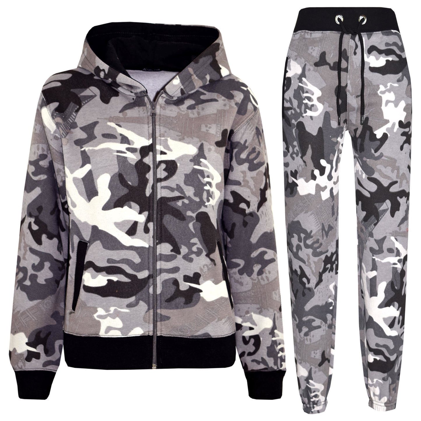 Kids Tracksuit Boys Girls Designer's Camouflage Jogging Suit Top Bottom 5-13 Yr