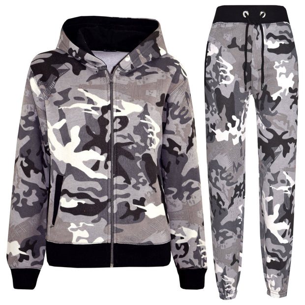 Kids Tracksuit Boys Girls Designer's Camouflage Jogging Suit Top Bottom 5-13 Yr