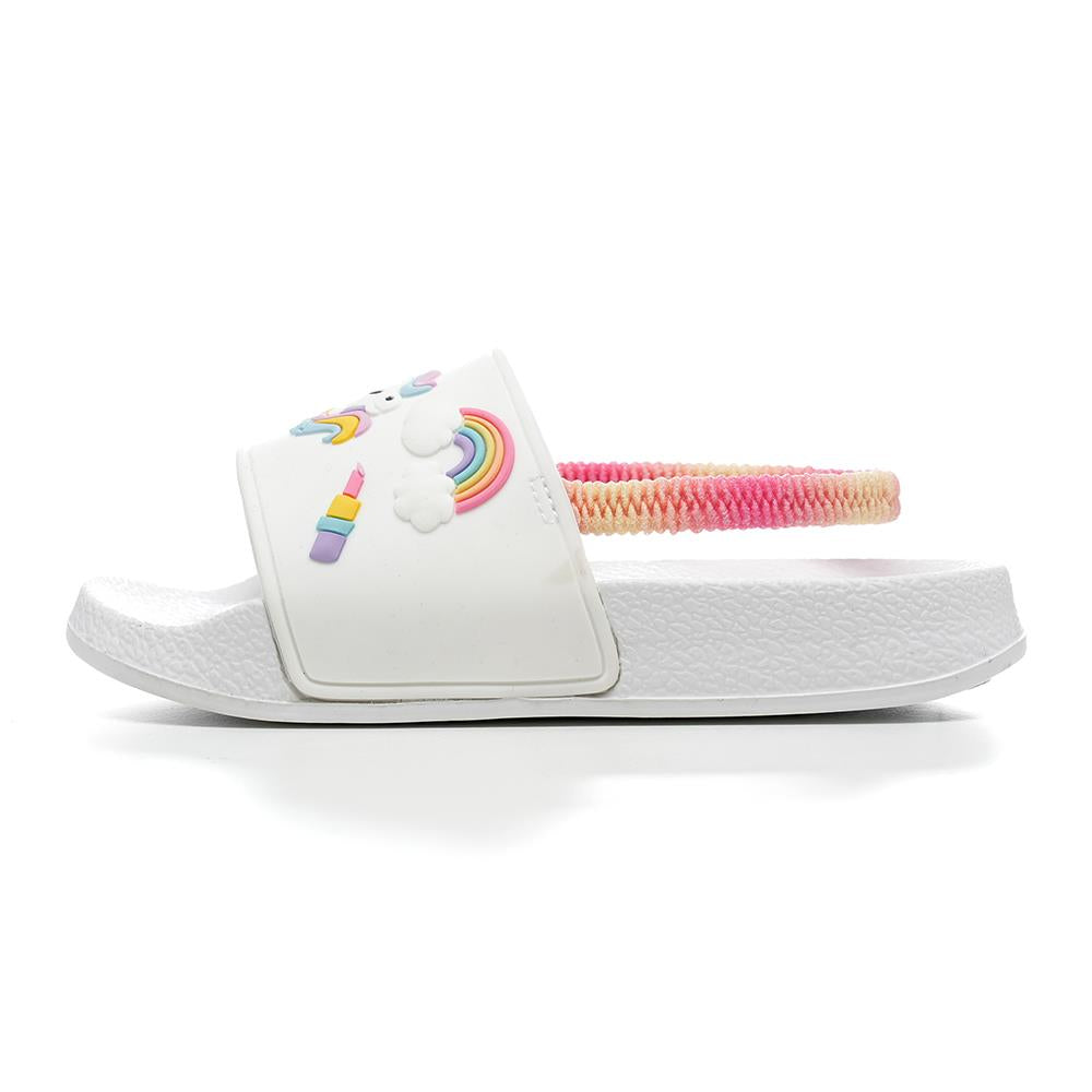 Girls EVA Sliders Heart & Unicorn Print Slip-On Summer Holiday Beach Pool Slides