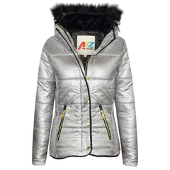 Kids  Girls Padded Puffer Quilted Coat Faux Fur Collar For  Girls Age 3-13 Years