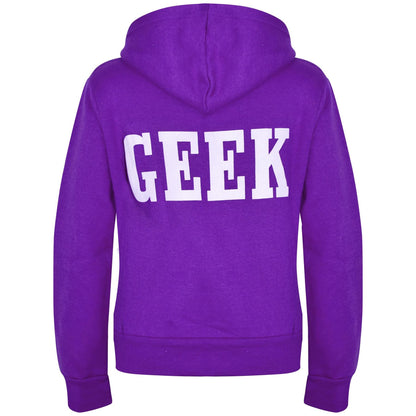 Kids Boys Girls Unisex Jackets Geek Print Fleece Zipper Hooded Hoodie Top Jacket