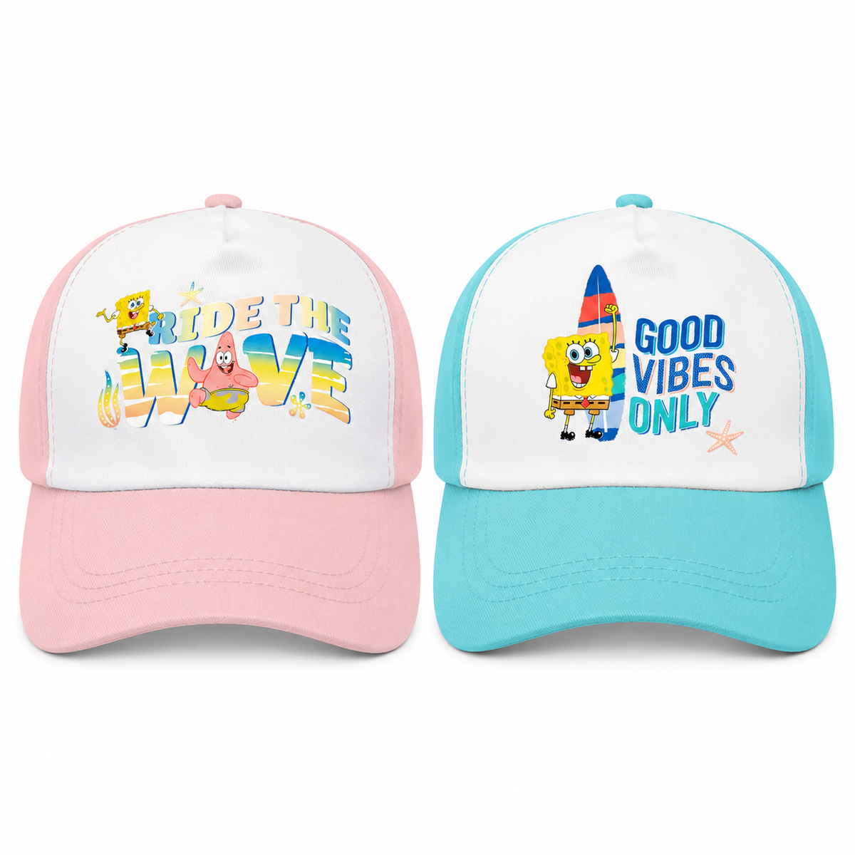 Kids Spongebob Sequrepants 100% Cotton Girls Baseball Summer White & Pink Cap