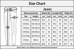Girls Stretchy Jeans Kids Roses Print Denim Pants Trousers Jeggings 5-13 Years