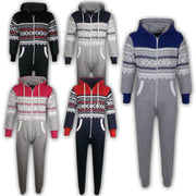 Kids Girls Boys Aztec Snowflake Print Hooded Onesie All In One Jumpsuit Age 5 6 7 8 9 10 11 12 13 Years