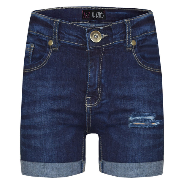 Kids Shorts Boys Girls Denim Ripped Chino Bermuda Shorts Knee Length 5-13 Years