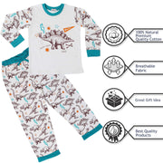 Kids Girls Boys Dinosaur Print Pyjamas Set - A2Z 4 Kids