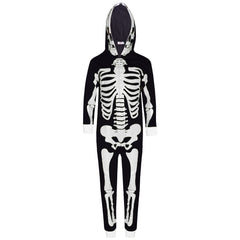 Kids Girls Boys Skeleton A2Z Onesie One Piece With Face Mask Halloween Costume