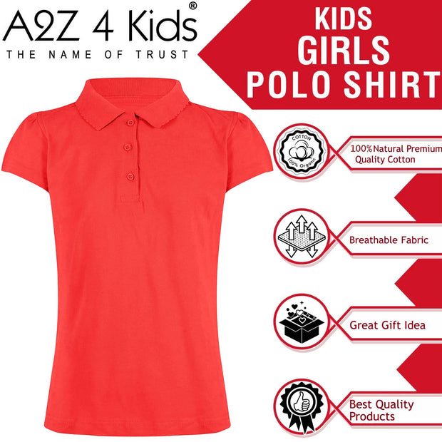 Kids Girls T Shirts Plain Polo Summer Fashion Soft Feel Tank Top 3-13 Yrs