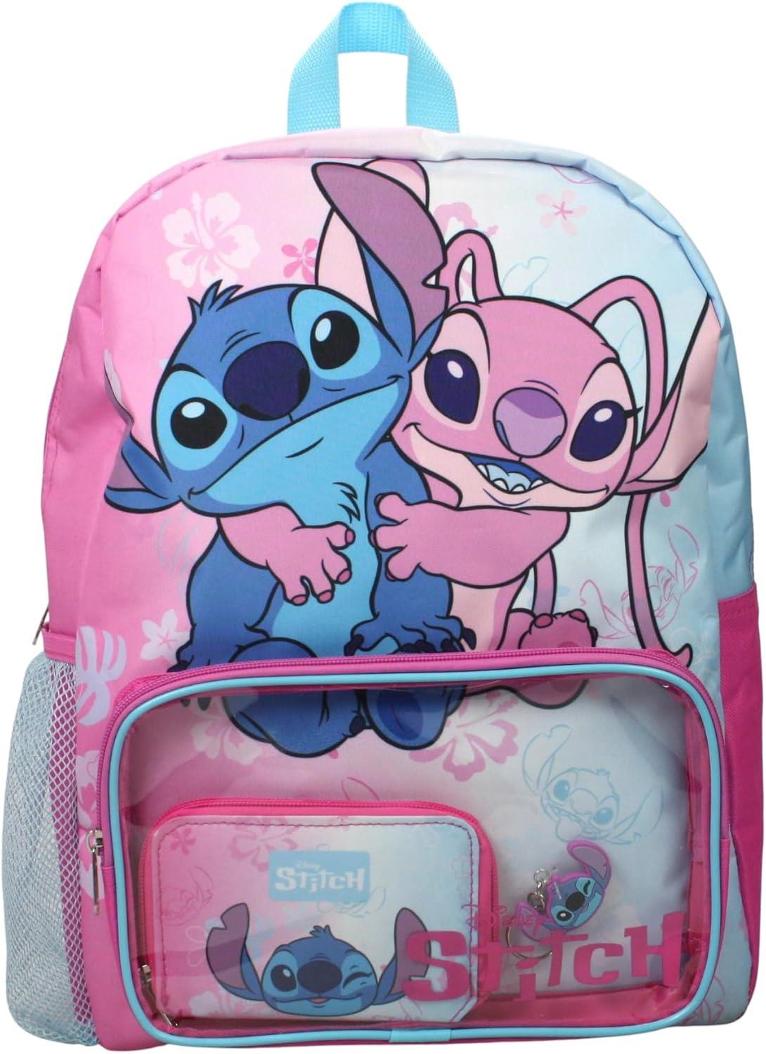 Kids Girls Disney Lilo Stitch and Angel Backpack Set Officially Licensed Bag